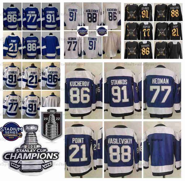 

2022 stanley cup final stadium series 91 steven stamkos hockey jerseys 2021 reverse retro nikita kucherov victor hedman andrei vasilevskiy, Black;red