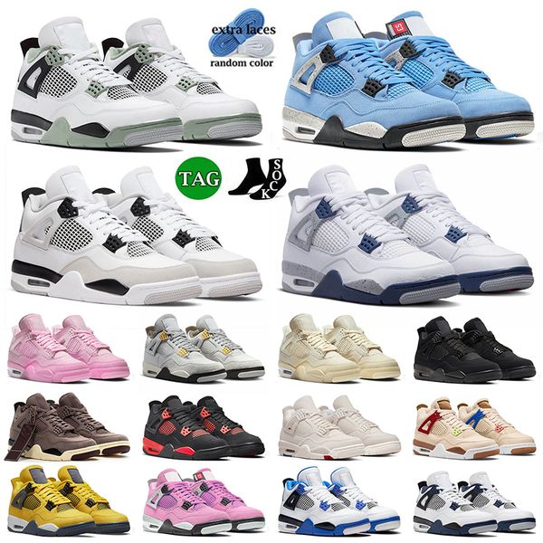 

4s military black basketball shoes university blue jumpman 4 seafoam midnight navy sail pink black cat a ma maniere canvas pn dust thunder m