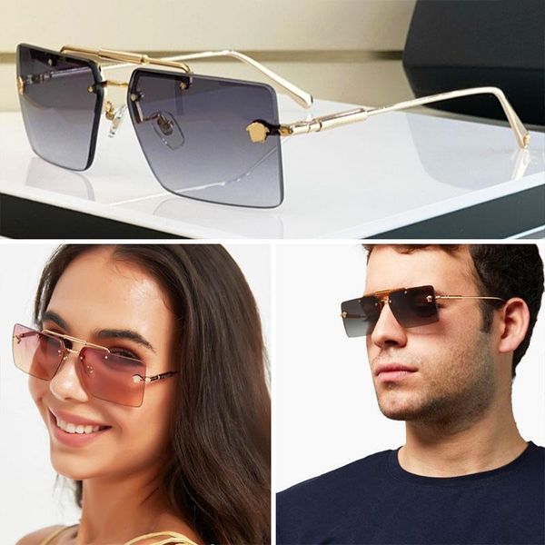 

mens sunglasses for woman designer glasses black frame ve2245 square plate frame popular and simple style classic versatile outdoor, White;black