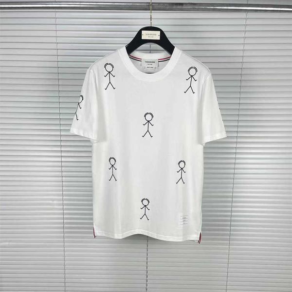

t-shirts tom tee brown short sleeve round neck 23ss stripe leisure casual fashion designer classic polo shirt tb summer new matchman men&#03, White;black