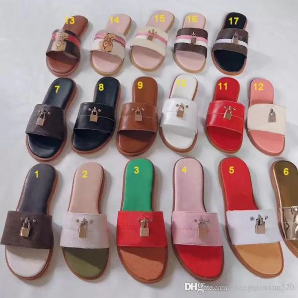 

beach slippers lady slides women shoes sandals flat heel summer lazy designer metal cartoon big head flops leather l bath ladies large size, Black