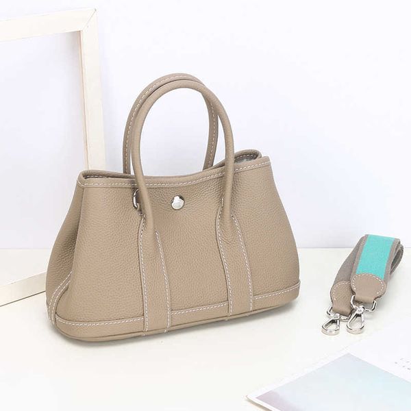 

herme garden party bags online storebag 2023 new bucket bag leather fashion hand texture cowhide garden casual soft shoulder
