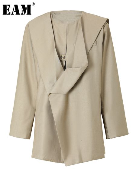

women's suits blazers eam women camel irregular big size blazer 0neck long sleeve loose fit jacket fashion spring autumn 2023 1df3116 2, White;black