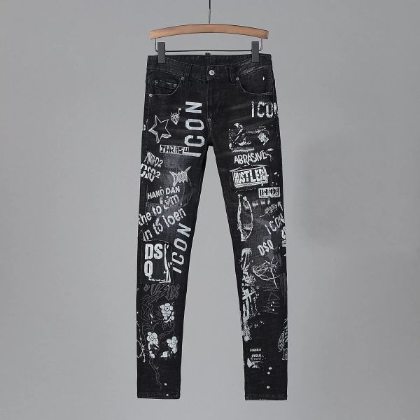 

dsquare jeans d2 phantom turtle perfecto dsquared2 wash cool guy jeans classic fashion man hip hop rock moto mens casual design ripped distr, Blue