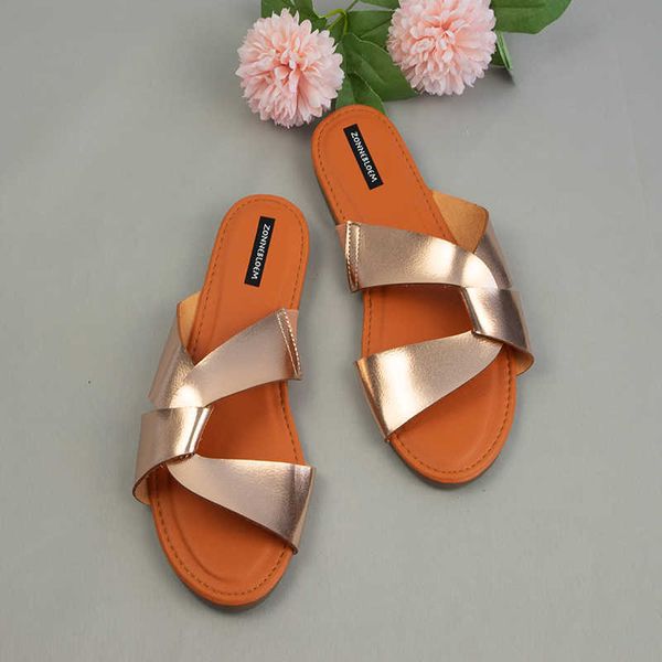 

sandals flat shoes for women 2022 summer beach ladies sandals simple cross design leisure solid soft bottom non-slip woman slides t230208, Black