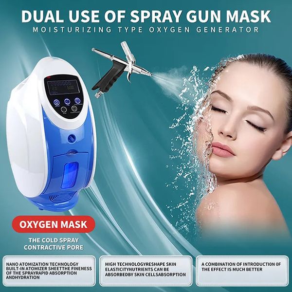 

oxygen jet peel facial machine o2toderm oxygen dome therapy mask anti aging repair skin equipment, Black;white