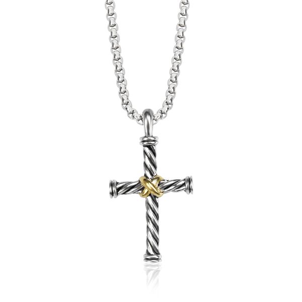 

cross necklace fashion popular x new line pendant retro men and women can wear necklace, Silver