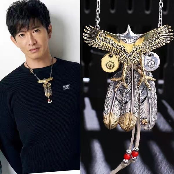 

beaded necklaces takahashi goro eagle feather necklace women men's taijiao chain sleeve chain sweater chain men's 2023 long 230209, Silver