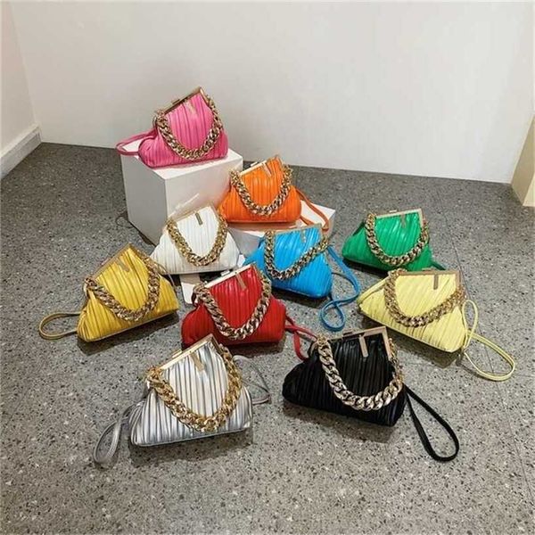 

12% off handbag 2023 new bag summer popular shoulder messenger hand bill of lading shoulder contrast color thick chain women's