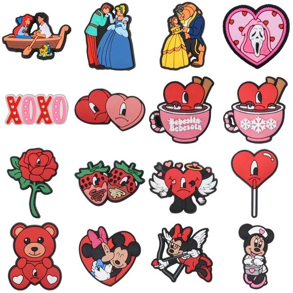 

2023 cartoon croc charms custom soft cute pvc shoe charm accessories decorations for clog shoes childrens gift dunks, White;pink