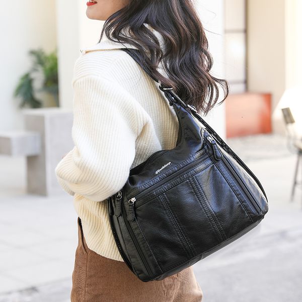 

evening bags fashionable message daily busines pu leather shoulder backpack big pocket adjustable strap high capacity handbag 230208