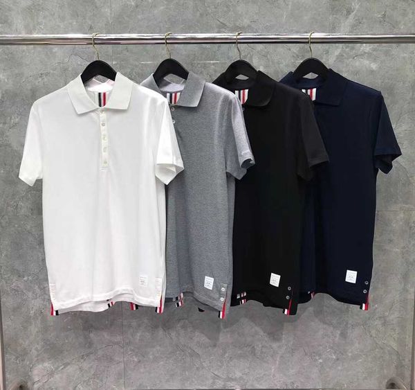 

t-shirts tom tee brown short sleeve round neck 23ss stripe leisure casual fashion designer classic polo shirt tb summer back bar soli c47j, White;black
