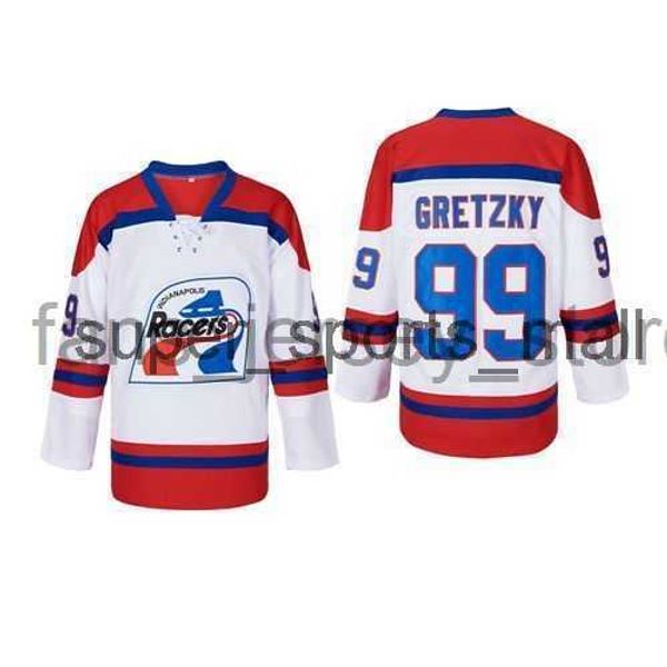 

movie version 99 white ice hockey racers gretzky hockey jerseys stitched jersey, Black;red