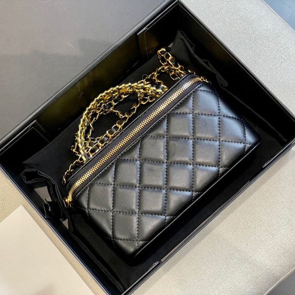 

cosmetic bags & cases womens lambskin handle letter totes bags black white cosmetic case with card holder lipstick mini vantiy box outdo