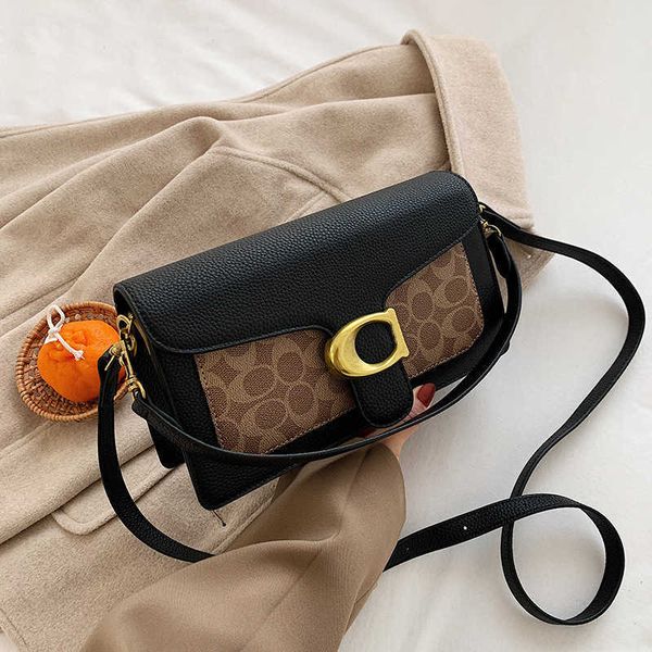 

crossbody bags handbag designer bag women fashion color matching messenger shoulder bag lady leather purses 230209