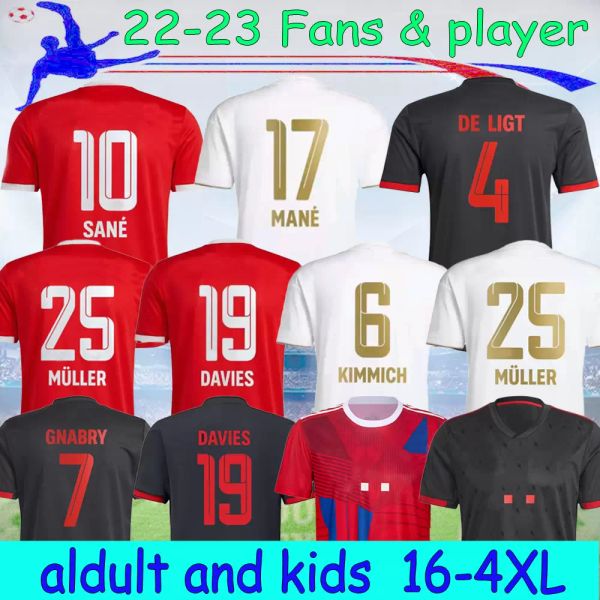 

soccer jerseys 16 -4xl 22 23 10th year de ligt bayern soccer jersey man home third sane coman gnabry alaba davies muller 2022 2023 munich ma, Black