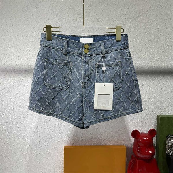 

ringer shorts custom denim fabric loose wide leg shorts metal button casual joker designer short pants womens clothing trendy, White;black