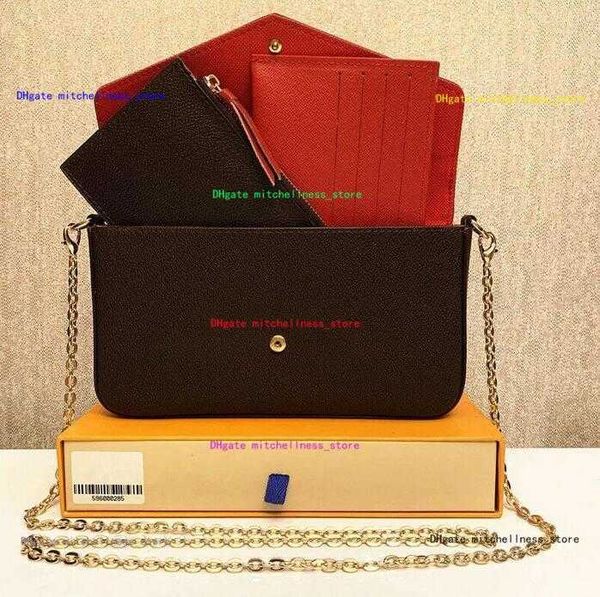 

3 piece women mini high lvs quality bags handtasche shoulder bag womens crossbody leather hand with box dustbag
