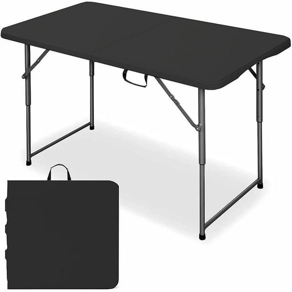 

aedilys 4ft fold in half table portable folding table black euraka camp table