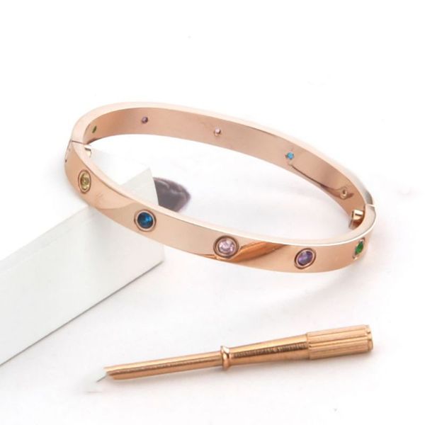 

bracelet screwdriver ladies bracelet gold designer luxury bracelet rainbow diamond anti-perspiration anti-allergy never fade 14k colored dia, Black