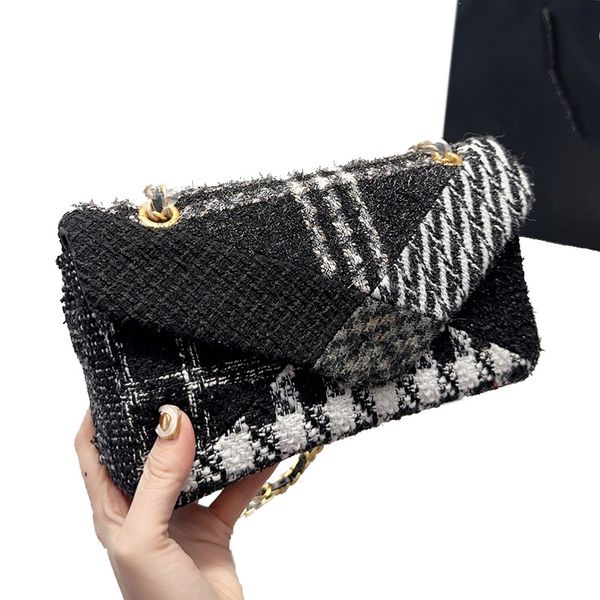 

designers classic cf flap tweed shoulder bags france brand 5a quality quilted matelasse lady chain bag women crossbody bag luxury designer h
