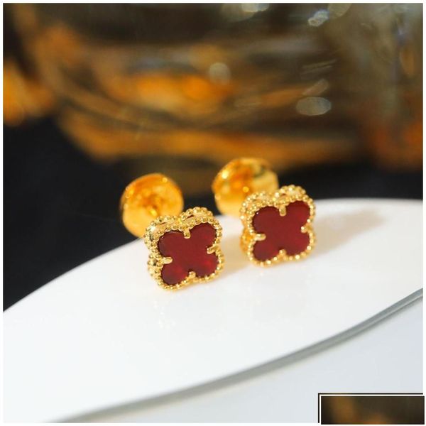 Red Medullary Stone Earrings