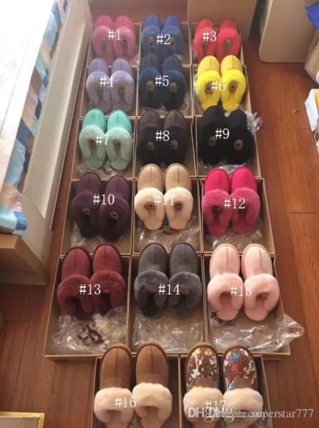 

with box 2022 wgg warm cotton slippers men and womens boots snow boots designer indoor slipper ir, Black