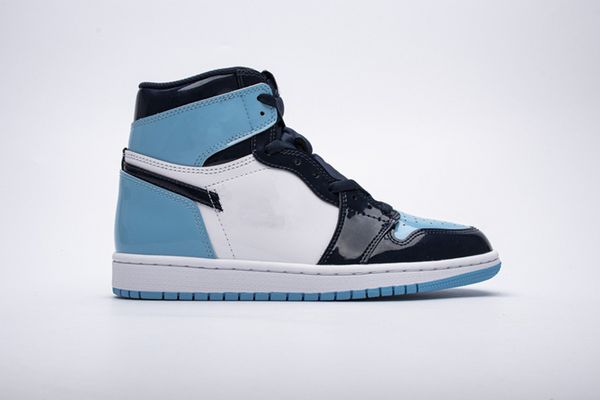 

jumpman 1 1s basketball shoes unc patent mens womens blue chill men women outdoor sports trainers sneakers, Red;white