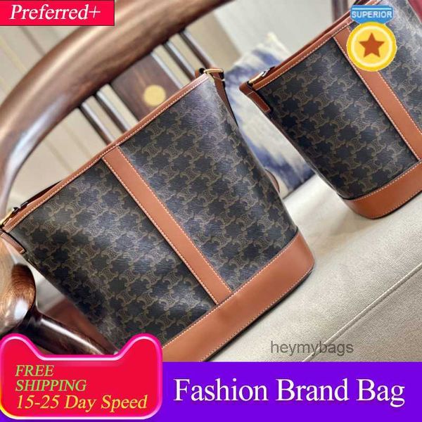 

8a designer triomphe bucket bags large capacity shoulder bag shopping commuting crossbody bag leather old pattern underarm handbag