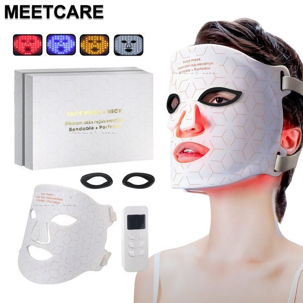 

4 colors led facial mask silicone gel near infrared pn therapy skin rejuvenation anti wrinkle removal face skin spa mask