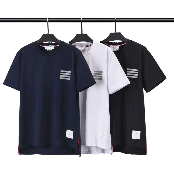 

t-shirts tom tee brown short sleeve round neck 23ss stripe leisure casual fashion designer classic polo shirt tb browin new reflective yjf5, White;black