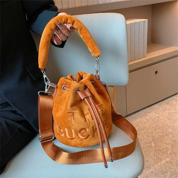 

trendy brand designer velour bucket shoulder crossbody bags women handbags and purse 2023 new lady's messenger high quality