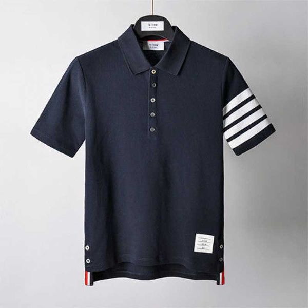 

t-shirts tom tee brown short sleeve round neck 23ss stripe leisure casual fashion designer classic polo shirt chao brand tb t-shirt four bar, White;black