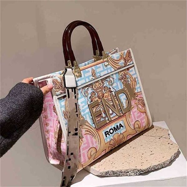 

28% off handbag 2023 new bag version hand large graffiti color painting printing