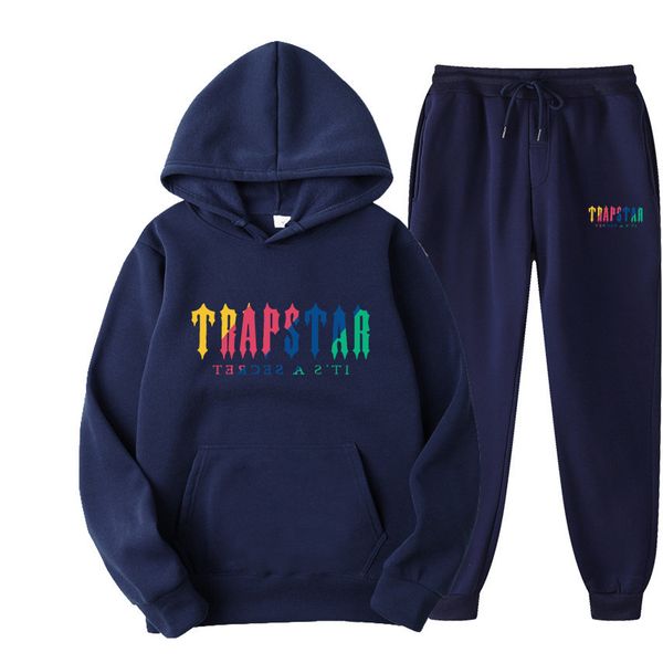 

womens trapstar tracksuits letter-printed mens and multi color two-piece loose hoodie pants jogging suit s8pe, Gray