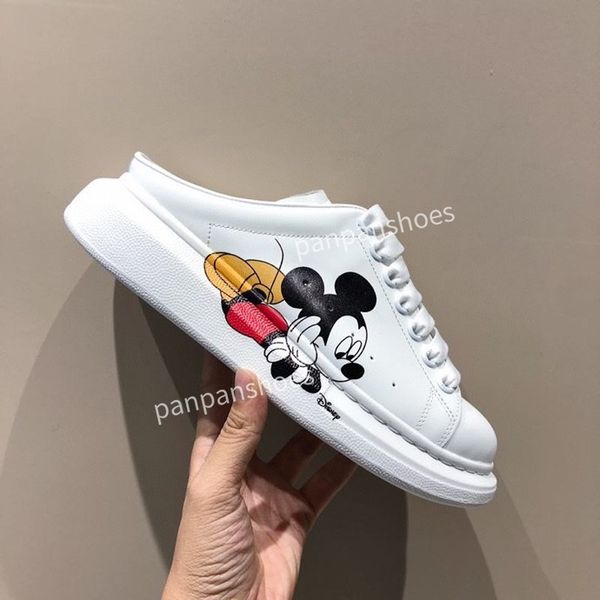 

luxury designer women men casual shoes patchwork sneakers runway platform wedges round toe lace up mens loafers size34-46, Black