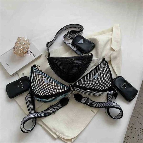 

12% off handbag 2023 new bag women's bright simple large rhinestone triangle