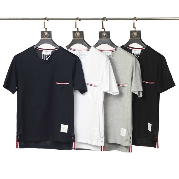 

t-shirts tom tee brown short sleeve round neck 23ss stripe leisure casual fashion designer classic polo shirt tb browin new spring summer un, White;black