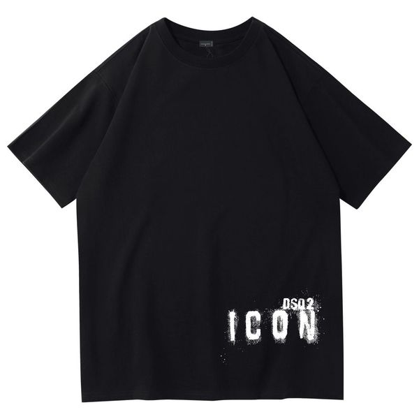 

cotton cloth icon men's t-shirt summer style personality trend cotton casual print short-sleeved dsq2 t-shirt youth versatile shirt wom, White;black