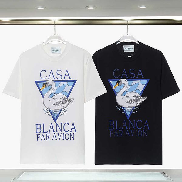 

men's t-shirts harajuku 23ss spring new casablanca letter printing black t shirt men women cotton casual fashion tee t230209, White;black