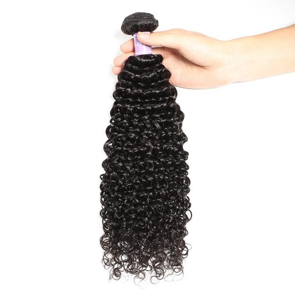 

9a brazilian remy hair bundles jerry curly 1 bundle #1b natural black