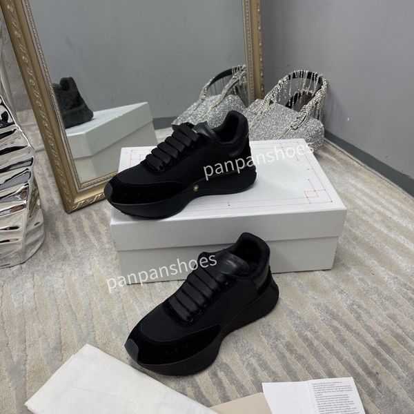 

2023 designer luxury sneaker women casual shoes genuine leather sneakers party velvet calfskin mixed fiber shoe, Black