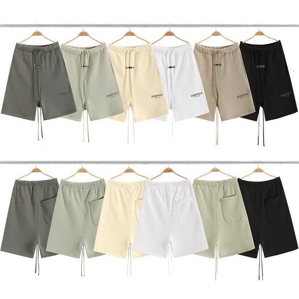 

men's shorts fear essentials double track high street sports and leisure reflective capris, White;black