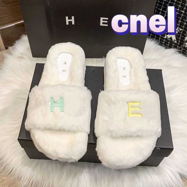 

luxury slippers shoes multi-color flatform shearling fur sandals white black fashion women outdoor sandal designer comfort slipper with box