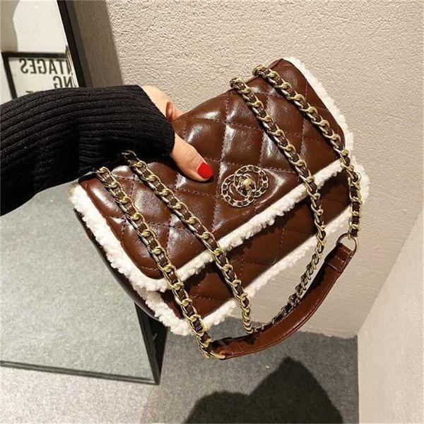 

28% off handbag 2023 new bag and splicing ling lattice chain women's messenger texture style shoulder