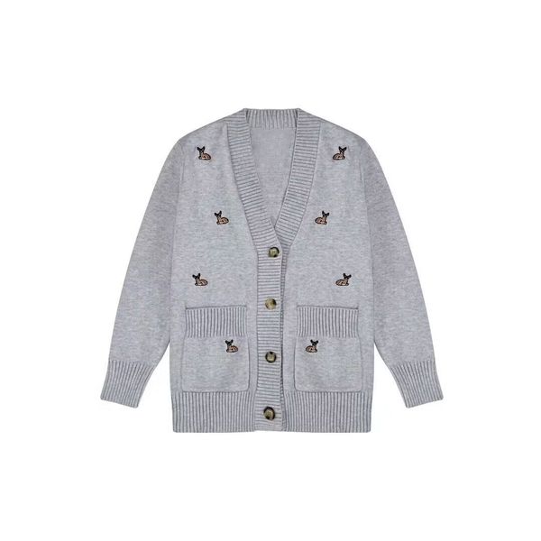 

2023 new light luxury men women sweaters autumn deer style long-sleeved cardigan fashion loose casual knitted sweater, White;black