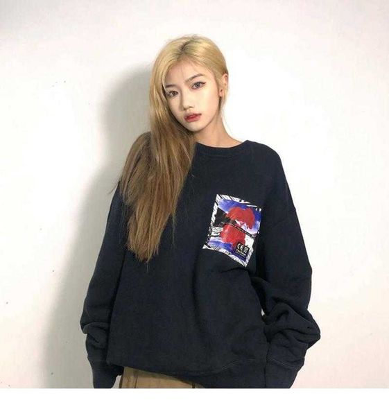 

men's hoodies sweatshirts 22ss highquality abstract print cavempt hoodies men women eu size pure cotton cavempt pullover casual autumn, Black