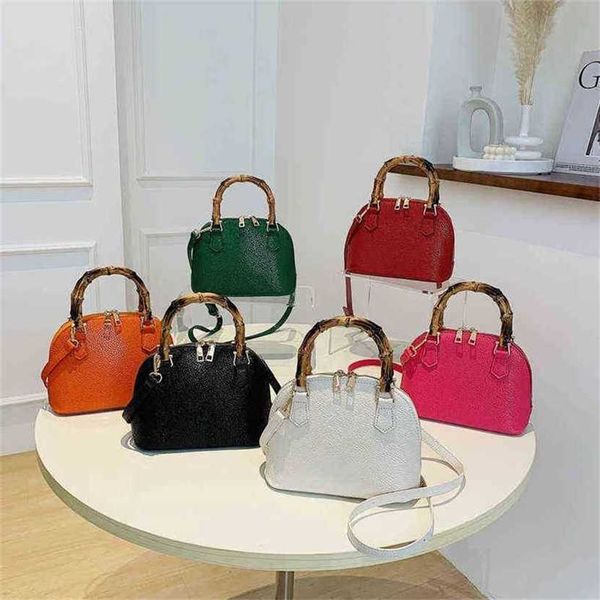 

30% off handbag 2023 new bag texture litchi shell bamboo hand red shoulder diagonal