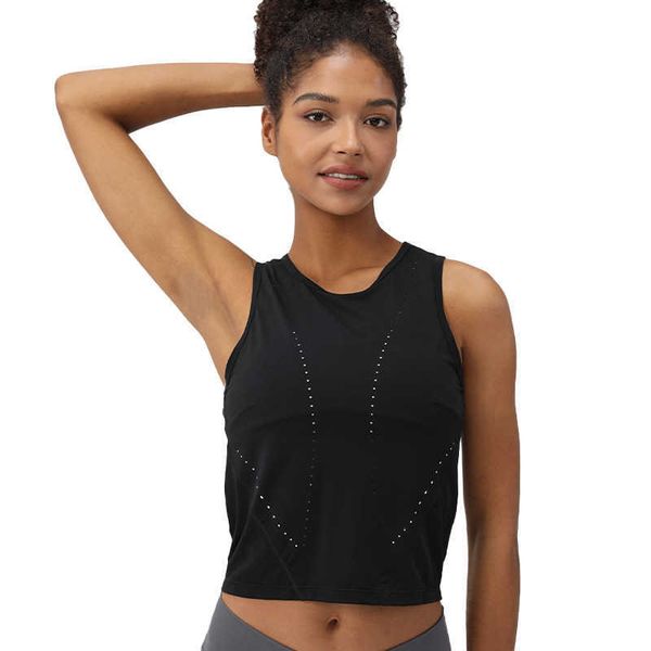 

yoga l-2305 tank gym clothes women's vest loose breathable antibacterial mesh sleeveless sports shirt summer top