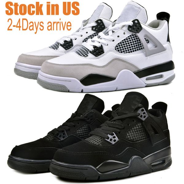 

4 4s basketball shoes for men military black cat red mens sneakers jordans4 jordan4